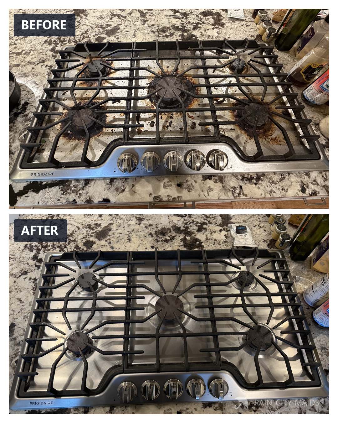 Before and after cleaning