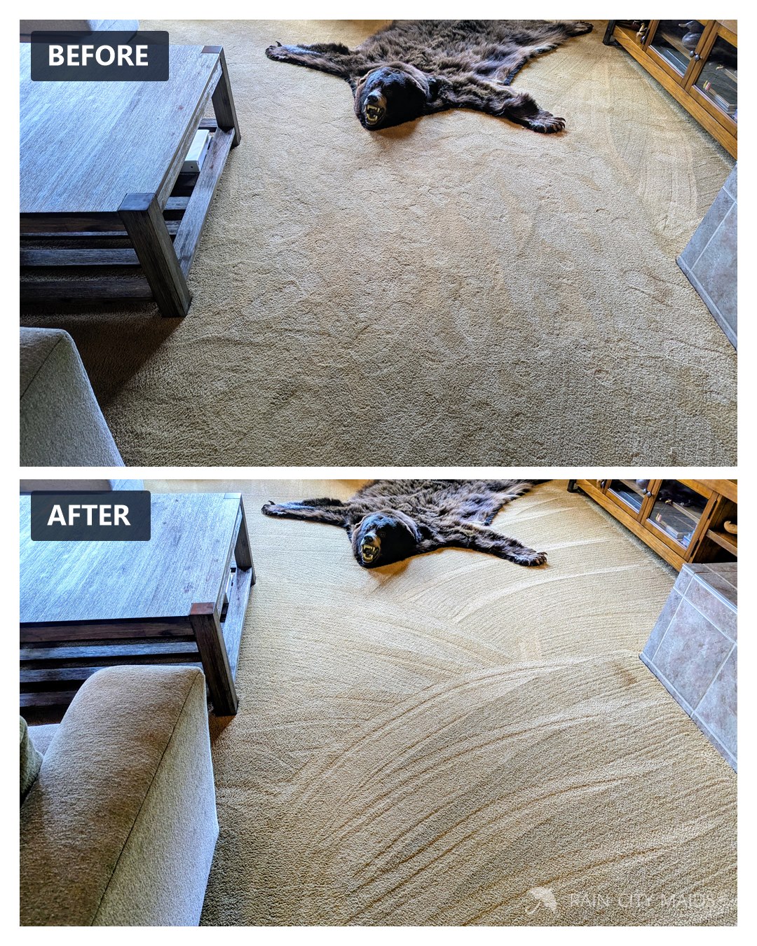 Before and after cleaning