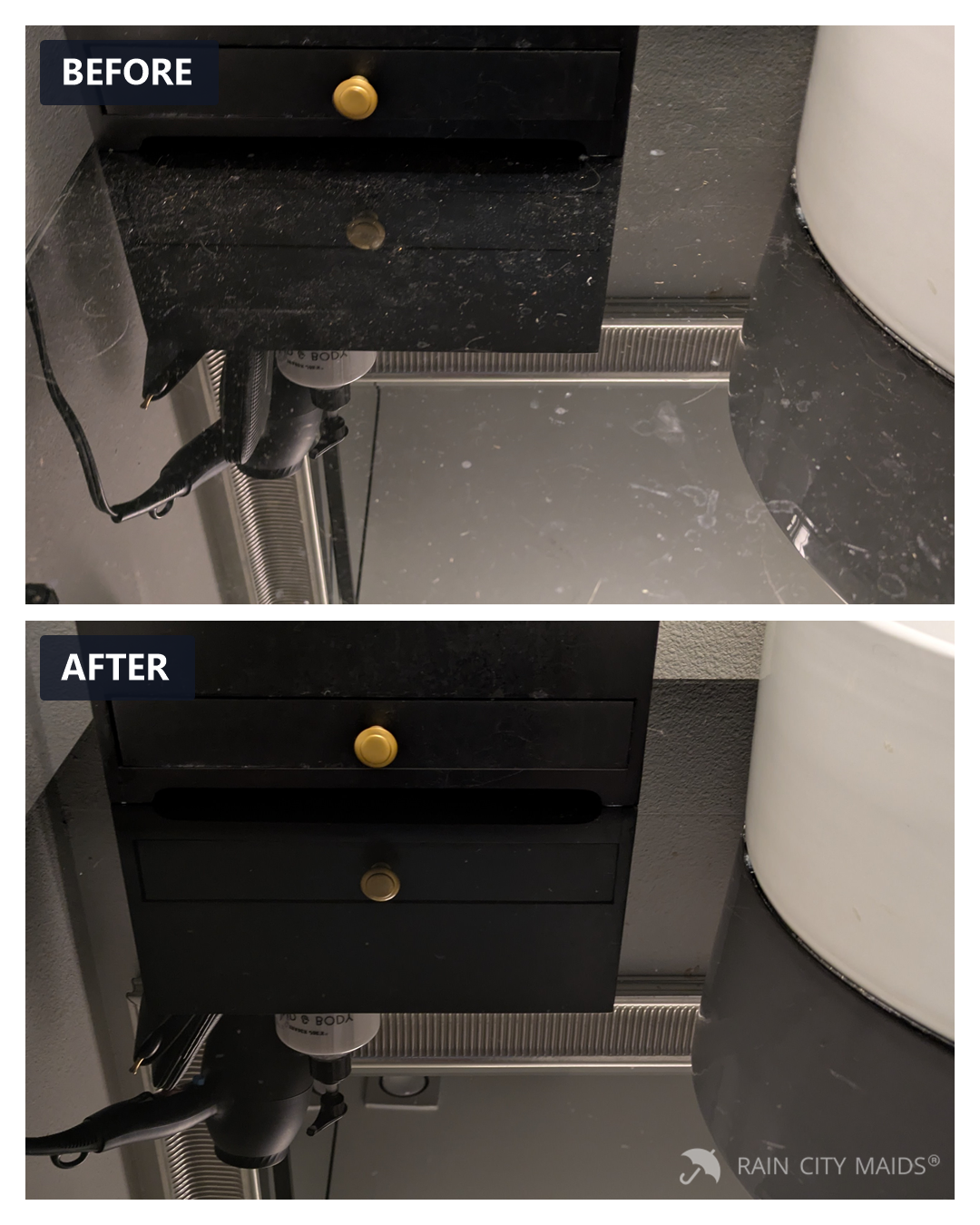 Before and after cleaning