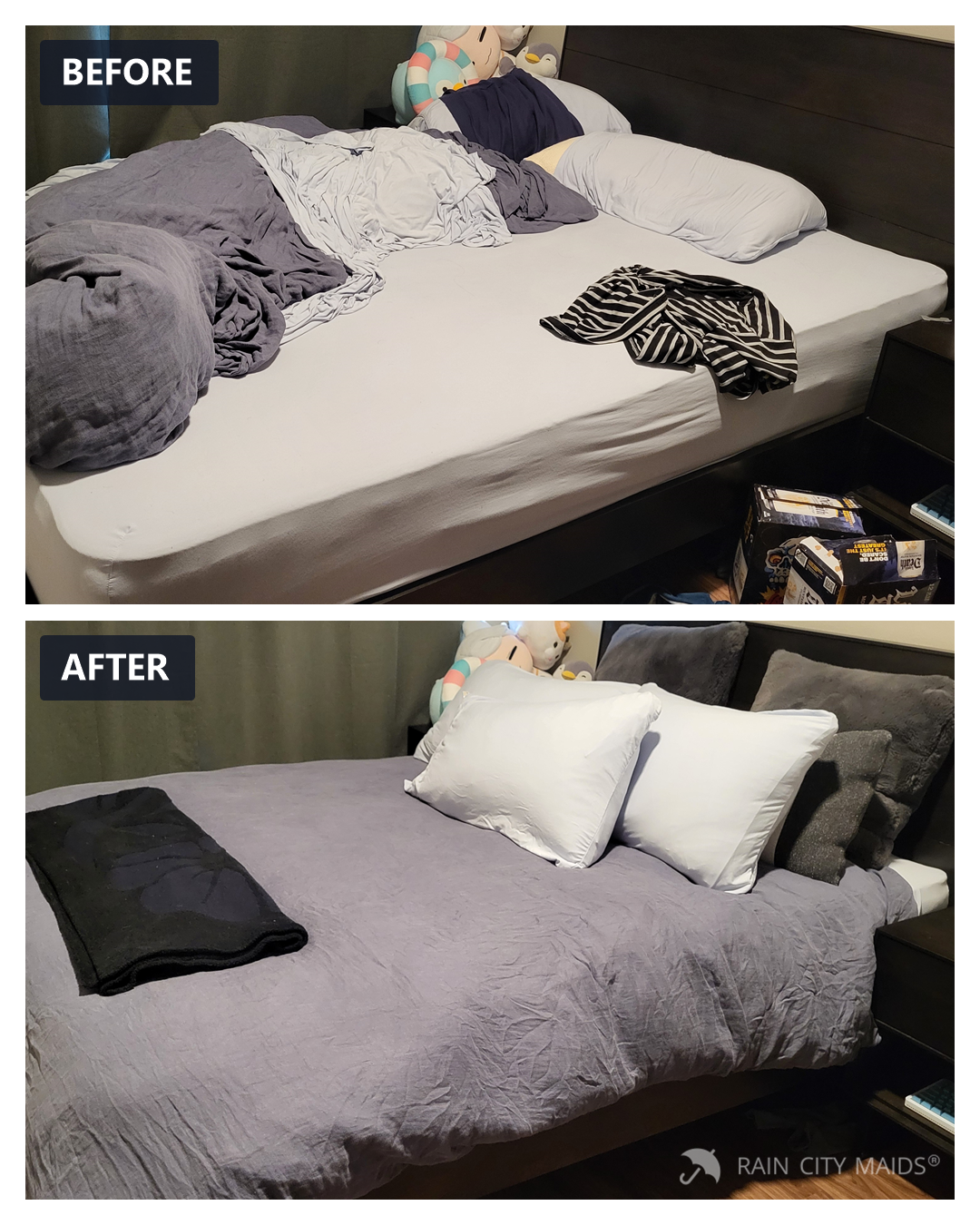 Before and after cleaning