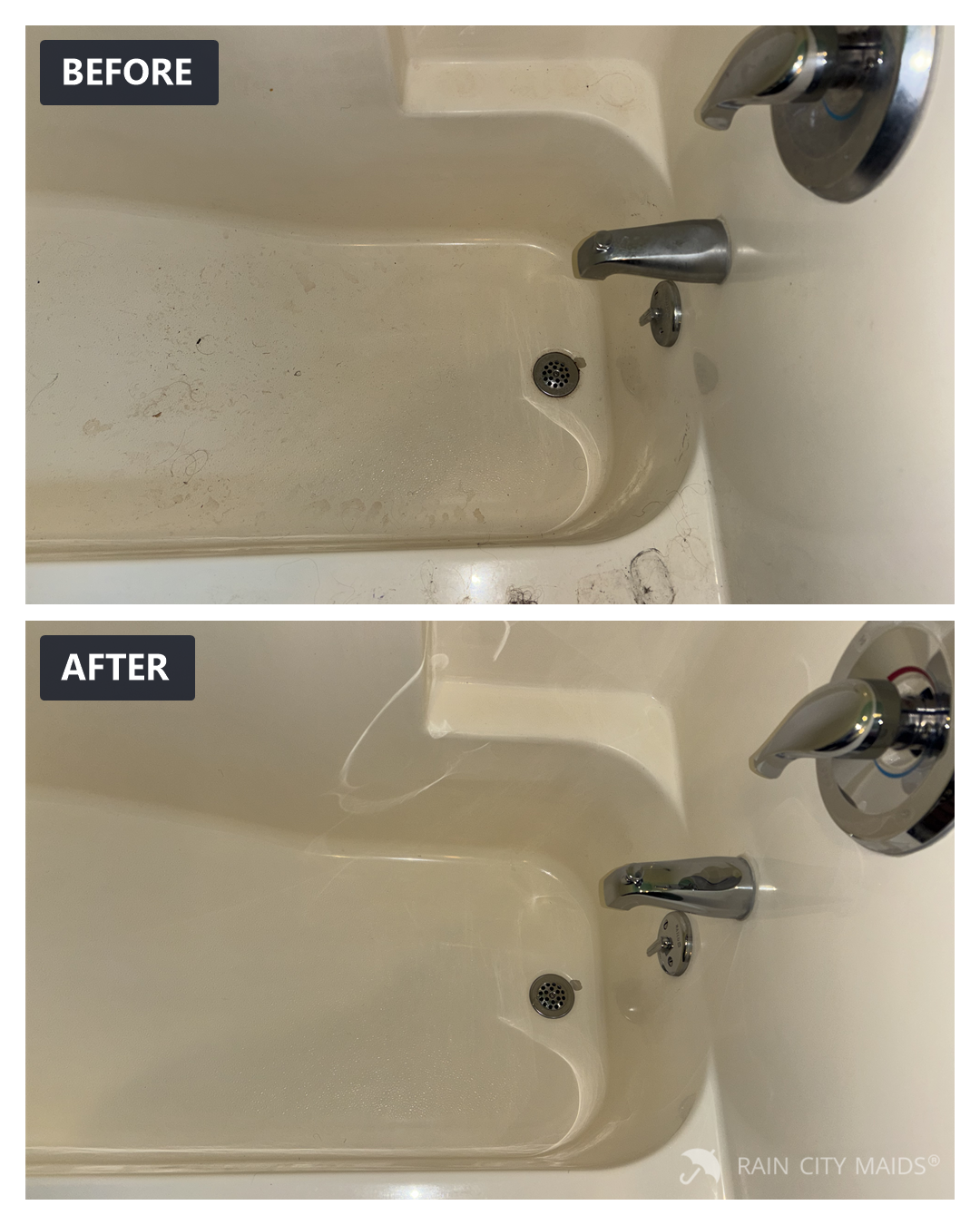 Before and after cleaning