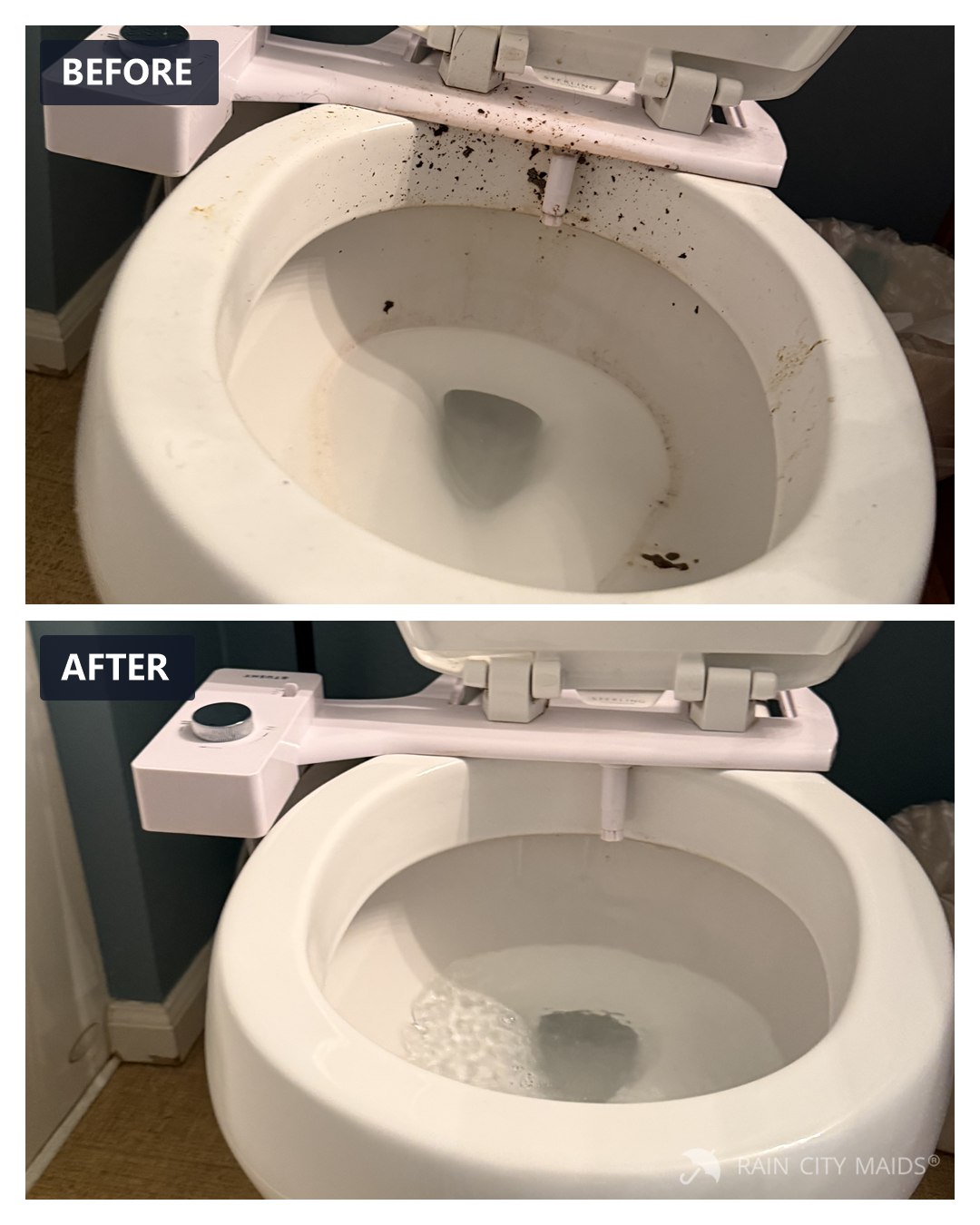 Before and after cleaning