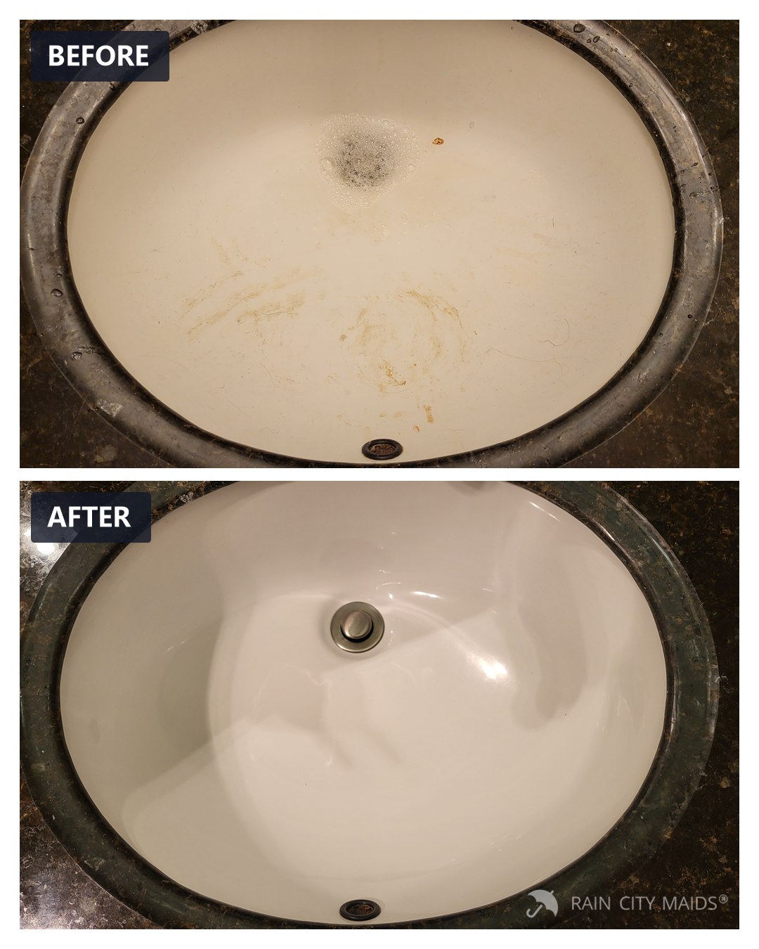 Before and after cleaning