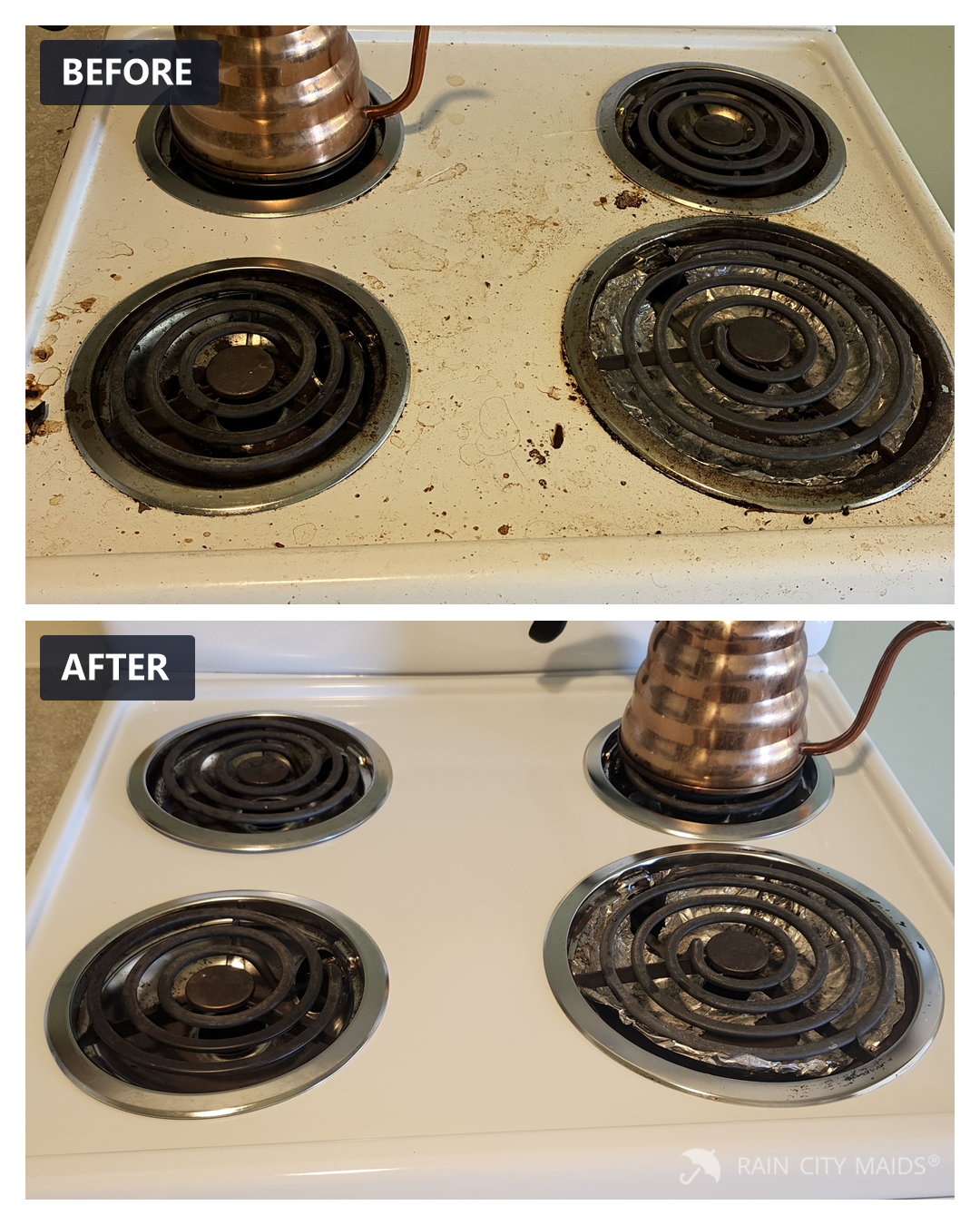 Before and after cleaning