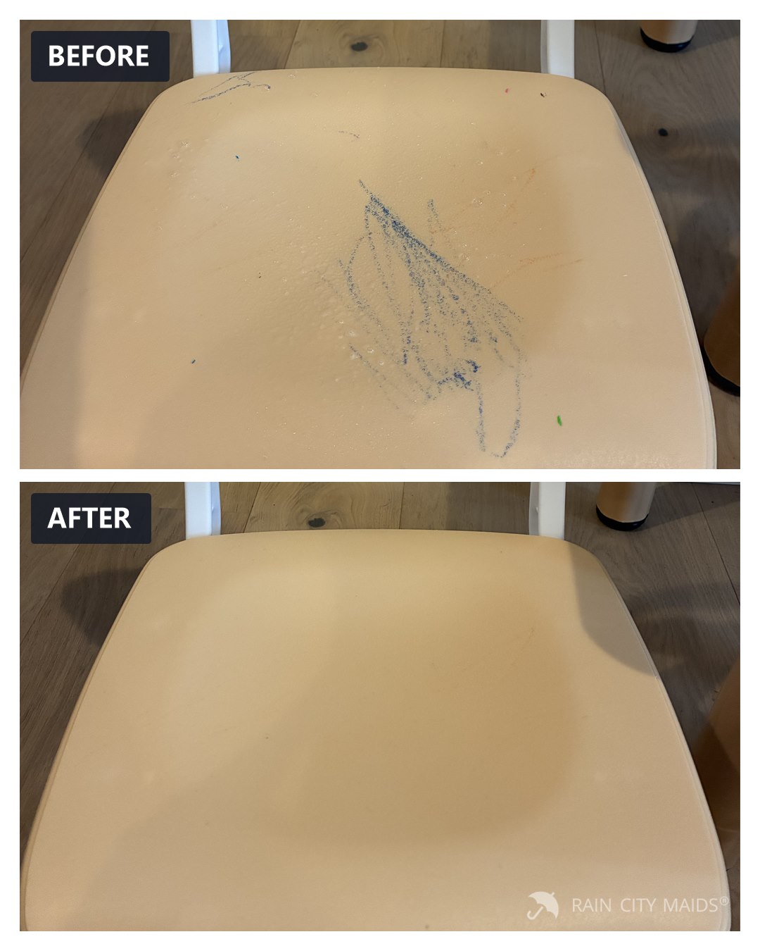 Before and after cleaning