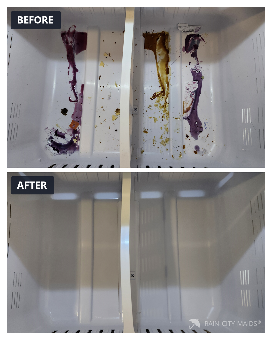 Before and after cleaning