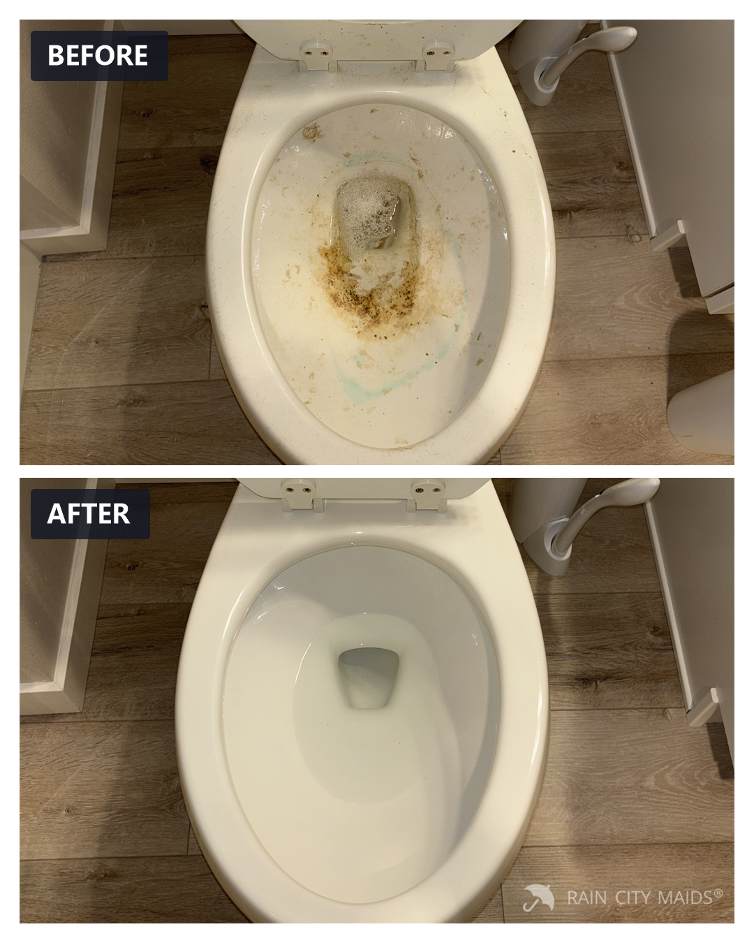 Before and after cleaning