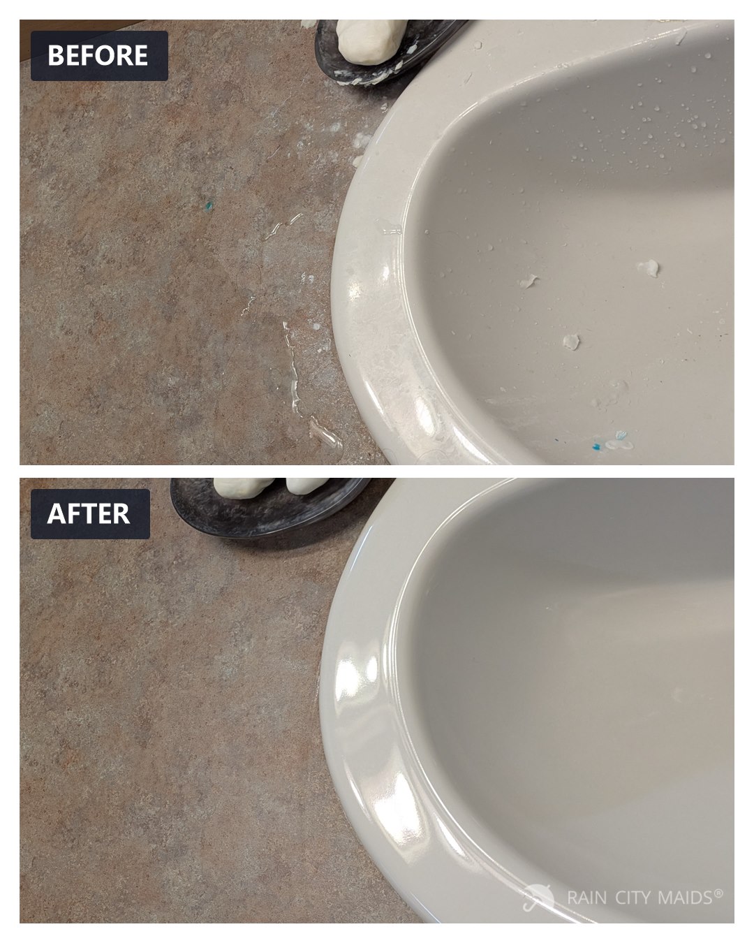 Before and after cleaning