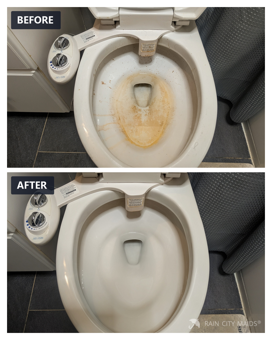 Before and after cleaning