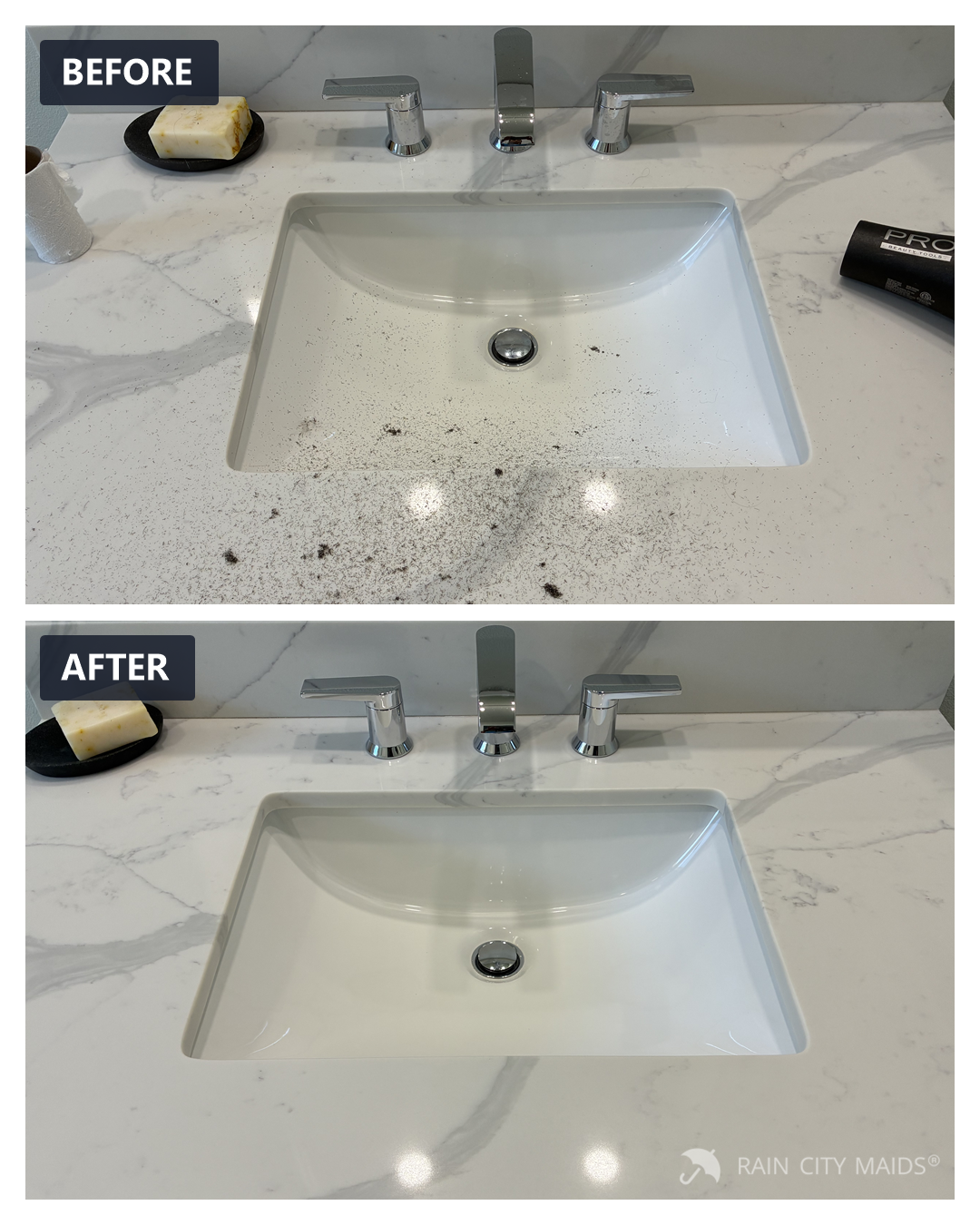 Before and after cleaning