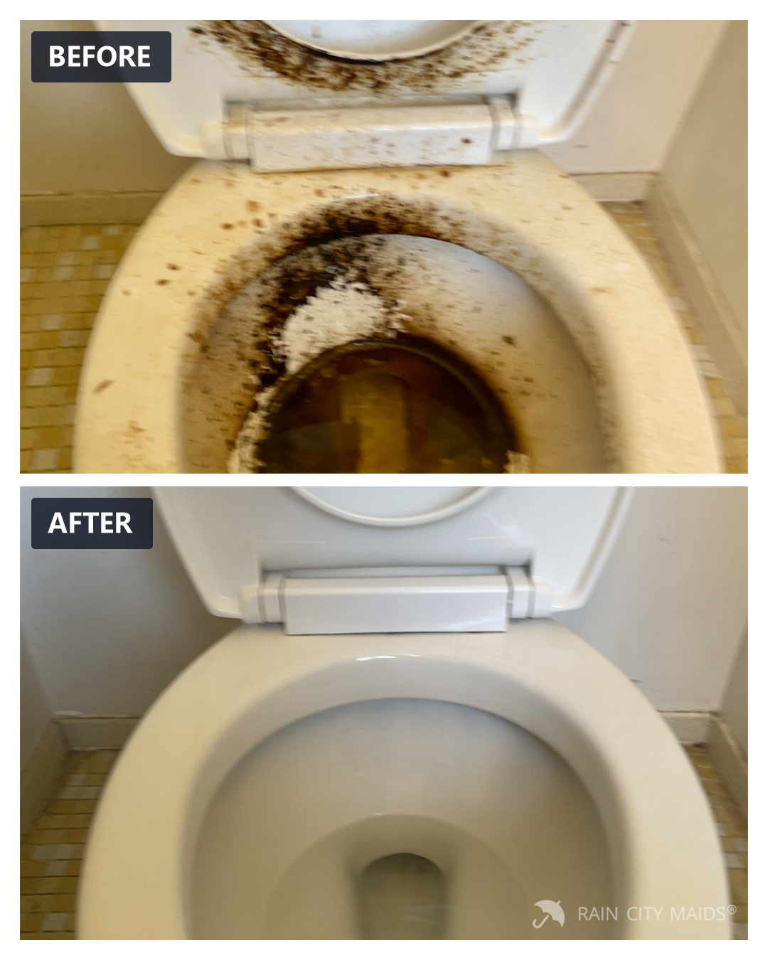 Before and after cleaning