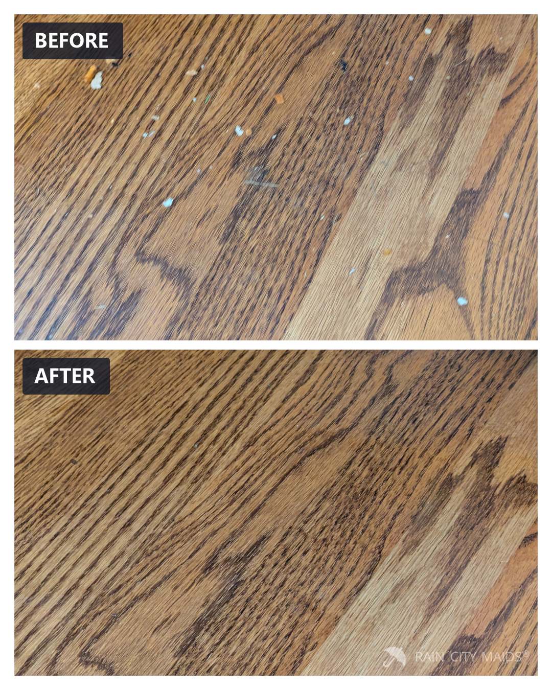 Before and after cleaning