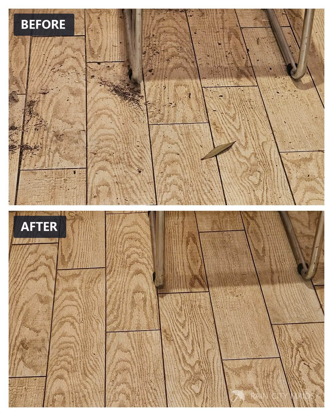 Before and after cleaning