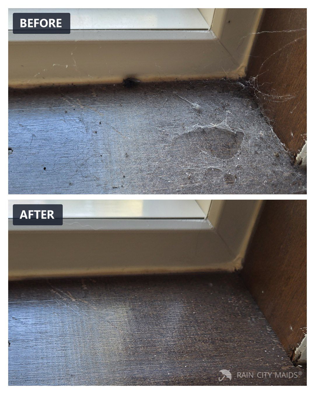 Before and after cleaning