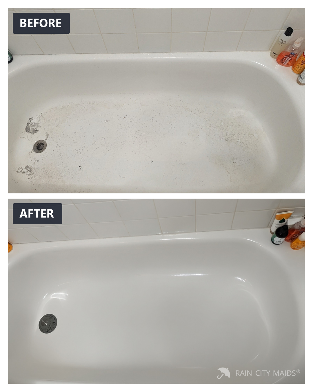 Before and after cleaning