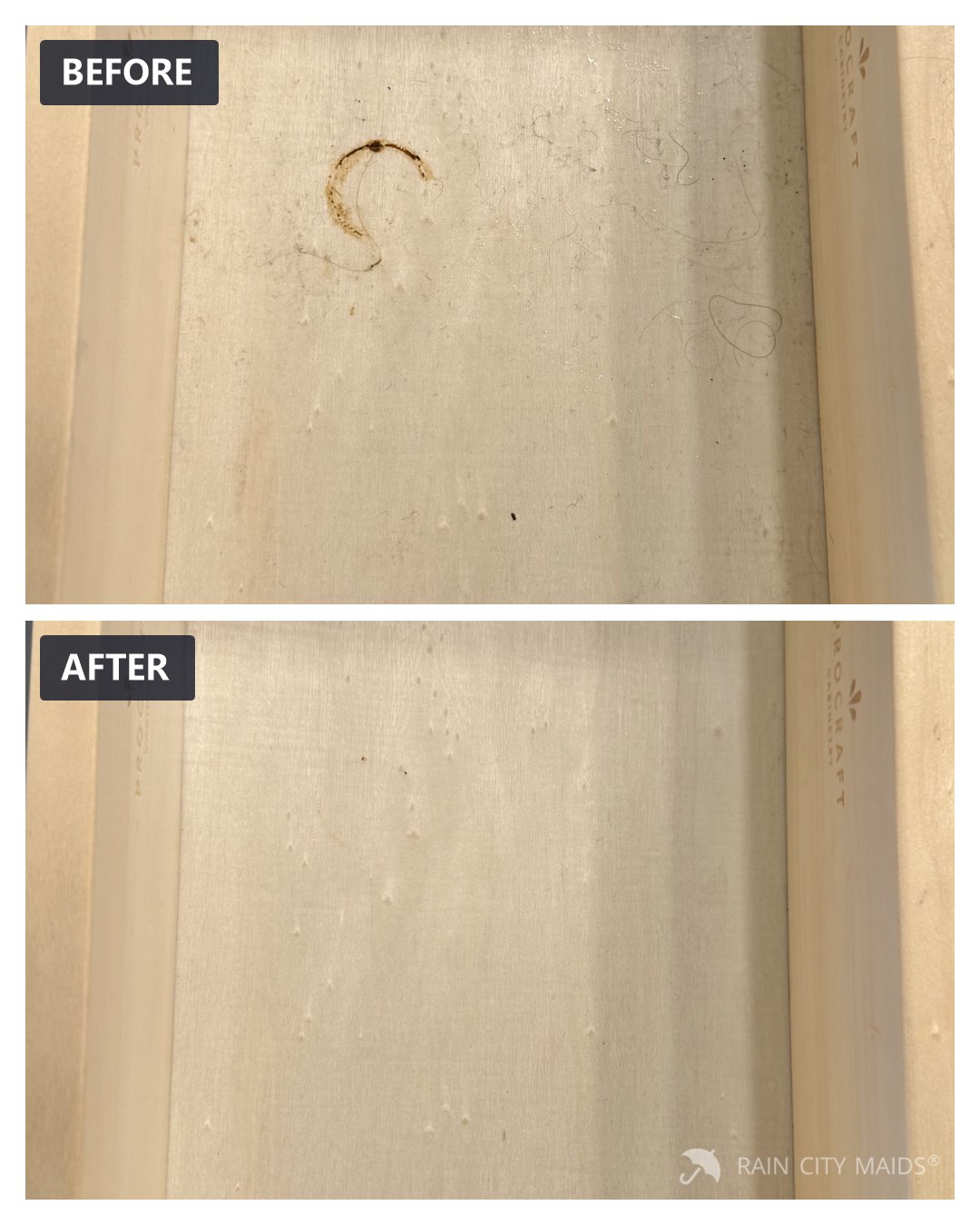 Before and after cleaning